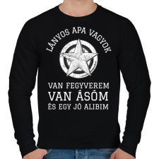 PRINTFASHION LÁNYOS APA 2 - Férfi pulóver - Fekete férfi pulóver, kardigán