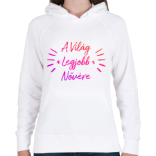 PRINTFASHION Lánytesós - Női kapucnis pulóver - Fehér női pulóver, kardigán