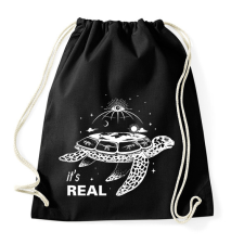 PRINTFASHION Lapos-föld hívő - Sportzsák, Tornazsák - Fekete tornazsák