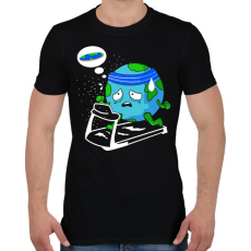 PRINTFASHION Lapos föld kardió - Férfi póló - Fekete