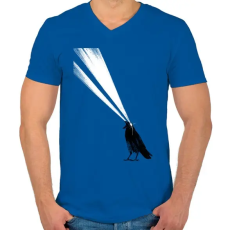 PRINTFASHION Laser crow - Férfi V-nyakú póló - Királykék