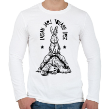 PRINTFASHION Lassan járj - Férfi hosszú ujjú póló - Fehér férfi póló