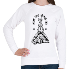 PRINTFASHION Lassan járj - Női pulóver - Fehér női pulóver, kardigán