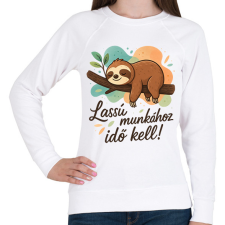 PRINTFASHION lassú munkához idő kell - Női pulóver - Fehér női pulóver, kardigán