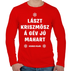 PRINTFASHION Last Christmas - Férfi hosszú ujjú póló - Piros