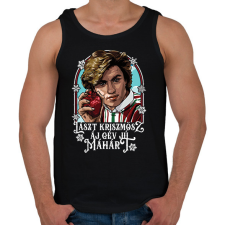 PRINTFASHION Lászt Kriszmösz - Férfi atléta - Fekete atléta, trikó