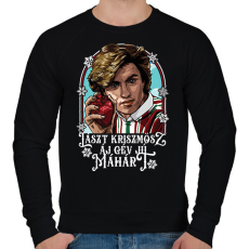 PRINTFASHION Lászt Kriszmösz - Férfi pulóver - Fekete