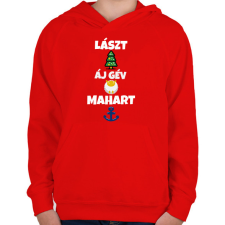 PRINTFASHION LÁSZT KRISZMÖSZ - Gyerek kapucnis pulóver - Piros gyerek pulóver, kardigán