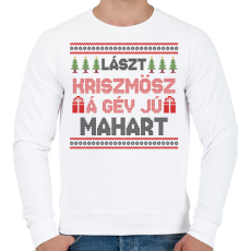 PRINTFASHION Lászt kriszmösz karácsonyi mintás fehér póló - Férfi pulóver - Fehér