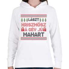 PRINTFASHION Lászt kriszmösz karácsonyi mintás fehér póló - Női kapucnis pulóver - Fehér