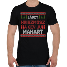 PRINTFASHION Lászt kriszmösz karácsonyi mintás fekete póló - Férfi póló - Fekete férfi póló