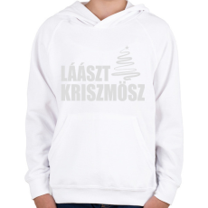 PRINTFASHION Lászt kriszmösz karácsonyi póló - Gyerek kapucnis pulóver - Fehér