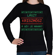 PRINTFASHION Lászt kriszmösz karácsonyi póló - Női pulóver - Fekete