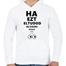 PRINTFASHION LÁTÁS TESZT - Férfi kapucnis pulóver - Fehér férfi pulóver, kardigán