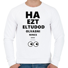 PRINTFASHION LÁTÁS TESZT - Férfi pulóver - Fehér