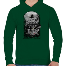PRINTFASHION Látod a végét - Férfi kapucnis pulóver - Sötétzöld