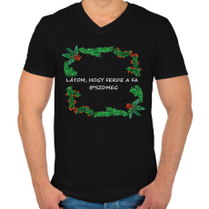 PRINTFASHION látom, hogy ferde a fa - Férfi V-nyakú póló - Fekete