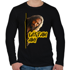 PRINTFASHION Láttam ám - Jézus mém - Férfi hosszú ujjú póló - Fekete férfi póló
