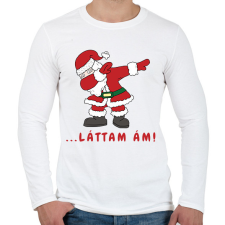 PRINTFASHION ... láttam ám! - Mikulás dabbing - Férfi hosszú ujjú póló - Fehér férfi póló