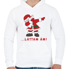 PRINTFASHION ... láttam ám! - Mikulás dabbing - Férfi kapucnis pulóver - Fehér férfi pulóver, kardigán