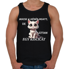 PRINTFASHION láttam egy kiscicát - Férfi atléta - Fekete