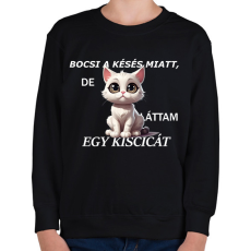 PRINTFASHION láttam egy kiscicát - Gyerek pulóver - Fekete