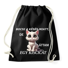 PRINTFASHION láttam egy kiscicát - Sportzsák, Tornazsák - Fekete tornazsák