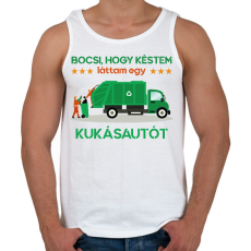 PRINTFASHION Láttam egy kukásautót - Férfi atléta - Fehér