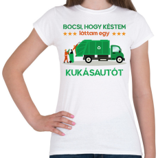 PRINTFASHION Láttam egy kukásautót - Női póló - Fehér