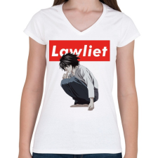 PRINTFASHION Lawliet - Női V-nyakú póló - Fehér női póló