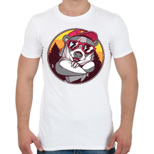 PRINTFASHION Laza borz - Férfi póló - Fehér férfi póló