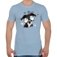 PRINTFASHION laza kutya - Férfi póló - Világoskék