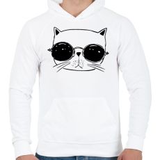 PRINTFASHION Laza macsek - Férfi kapucnis pulóver - Fehér