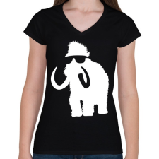 PRINTFASHION Laza mammut - Női V-nyakú póló - Fekete női póló