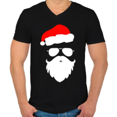 PRINTFASHION Laza mikulás - Férfi V-nyakú póló - Fekete
