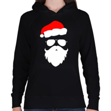 PRINTFASHION Laza mikulás - Női kapucnis pulóver - Fekete női pulóver, kardigán