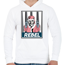PRINTFASHION Lázadó mikulás - Férfi kapucnis pulóver - Fehér