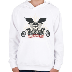 PRINTFASHION Lázadó Motor Club - Gyerek kapucnis pulóver - Fehér