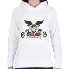 PRINTFASHION Lázadó Motor Club - Női kapucnis pulóver - Fehér