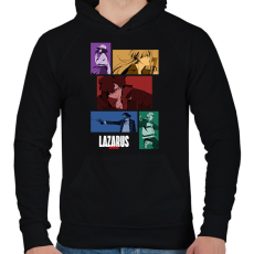 PRINTFASHION Lazarus anime - Férfi kapucnis pulóver - Fekete
