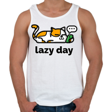PRINTFASHION Lazy Day - Férfi atléta - Fehér atléta, trikó