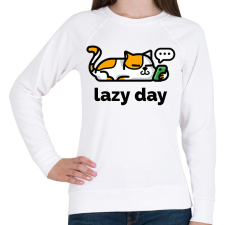 PRINTFASHION Lazy Day - Női pulóver - Fehér női pulóver, kardigán