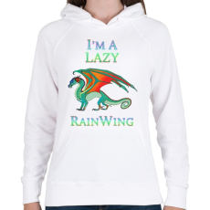 PRINTFASHION Lazy dragon - Női kapucnis pulóver - Fehér