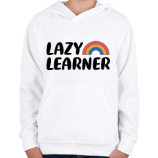 PRINTFASHION Lazy learner (Black) - Gyerek kapucnis pulóver - Fehér