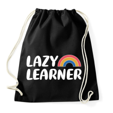 PRINTFASHION Lazy learner (White) - Sportzsák, Tornazsák - Fekete tornazsák