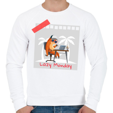 PRINTFASHION Lazy Monday - Férfi pulóver - Fehér férfi pulóver, kardigán