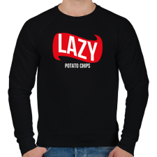 PRINTFASHION Lazy - Potato chips - Férfi pulóver - Fekete férfi pulóver, kardigán