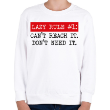 PRINTFASHION Lazy rule #1 - Gyerek pulóver - Fehér gyerek pulóver, kardigán