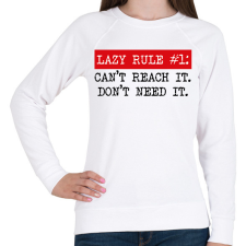 PRINTFASHION Lazy rule #1 - Női pulóver - Fehér női pulóver, kardigán