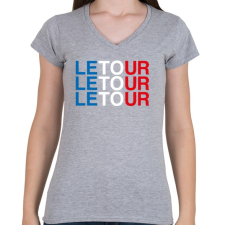 PRINTFASHION Le Tour - Női V-nyakú póló - Sport szürke női póló